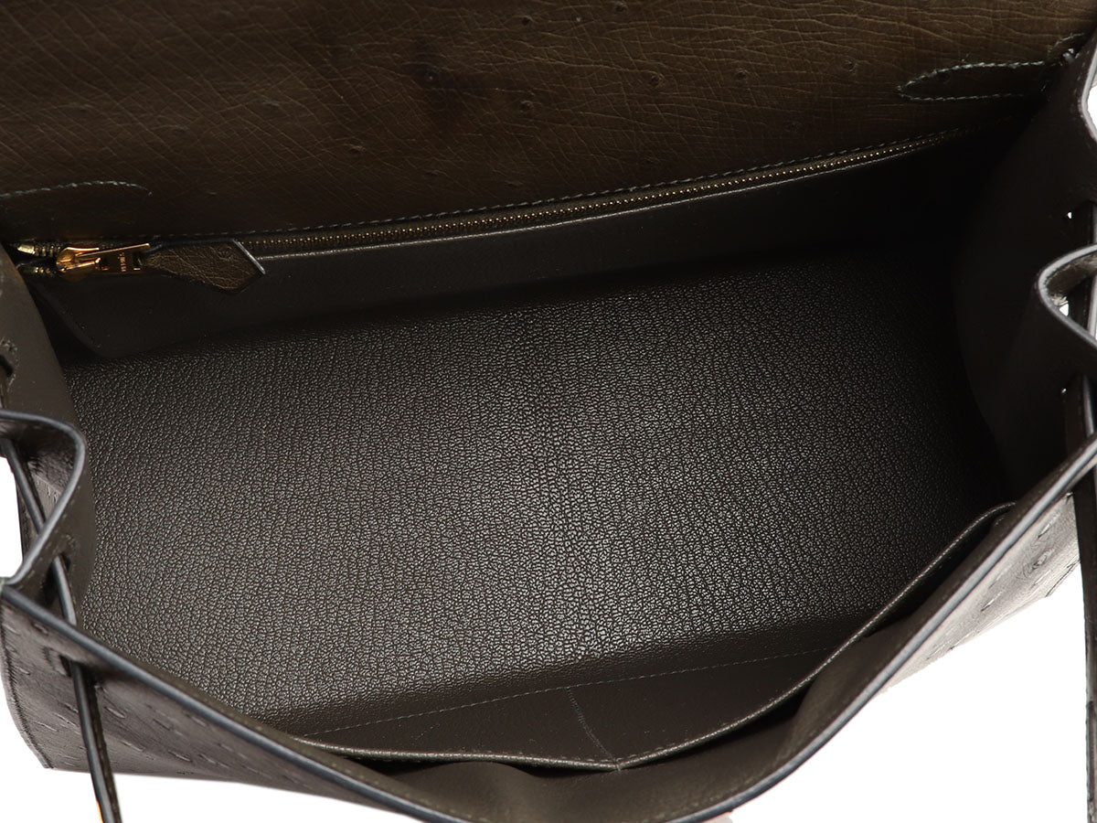 Hermès Vert Olive Ostrich Kelly 28 - Image 10
