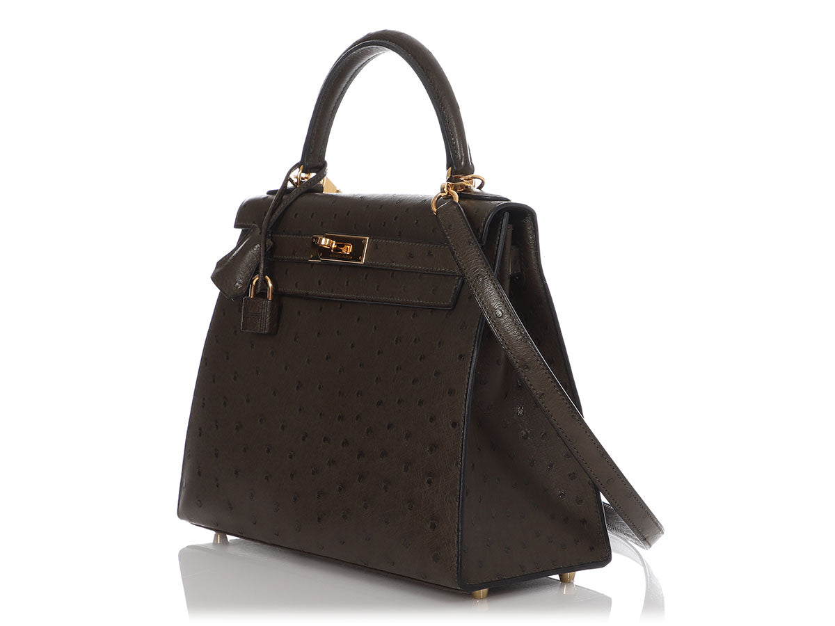 Hermès Vert Olive Ostrich Kelly 28 - Image 3