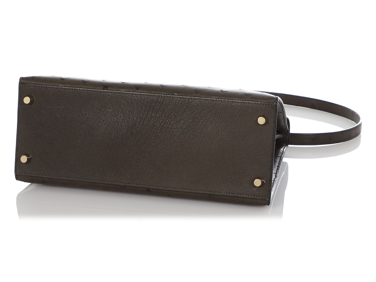 Hermès Vert Olive Ostrich Kelly 28 - Image 6