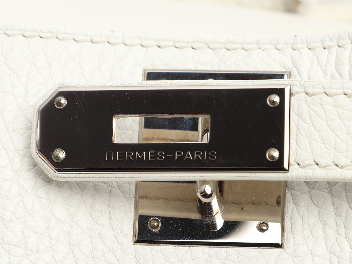 Hermès White Clémence Jypsière 28 - Image 9