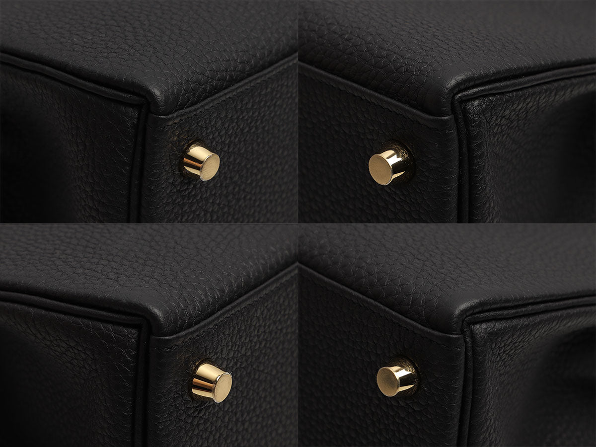 Hermès Black Togo and Lizard Kelly Touch 25 - Image 8