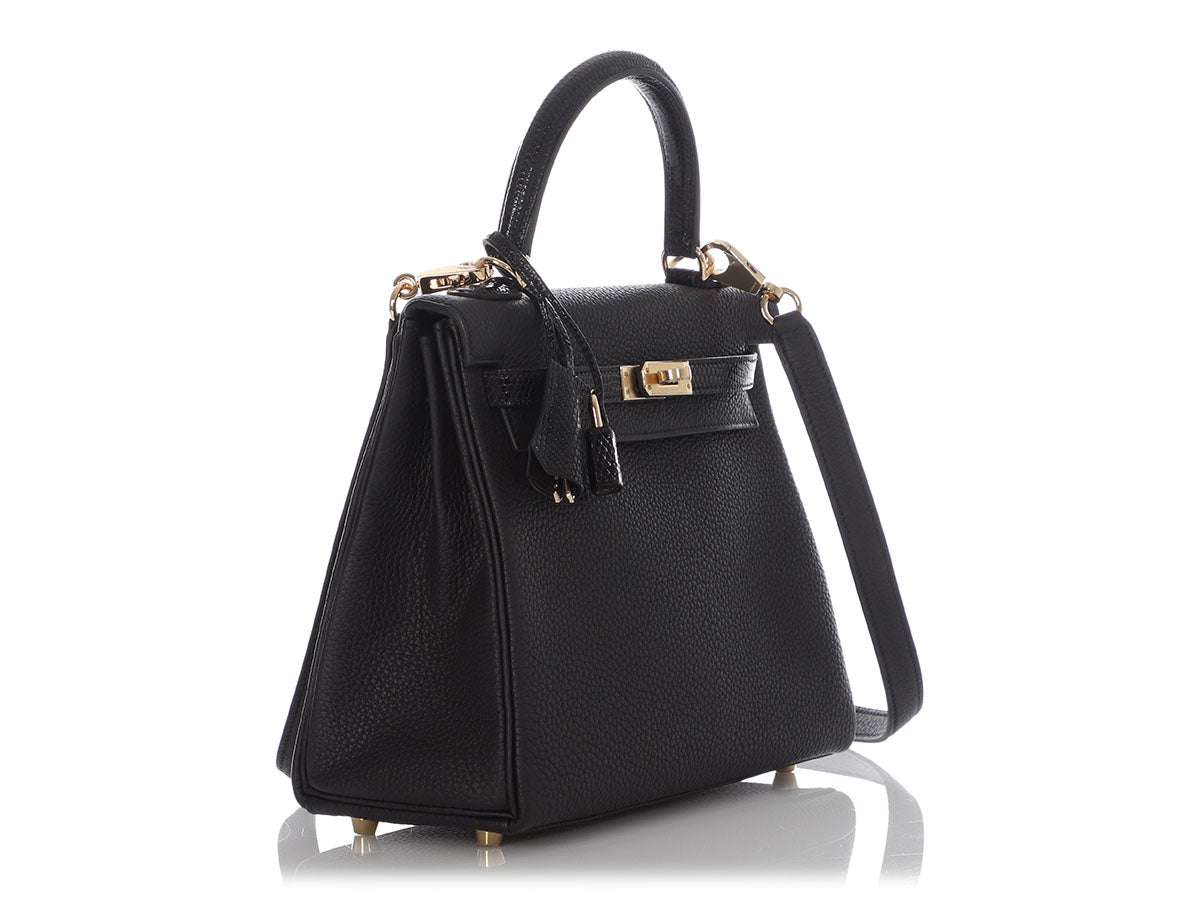 Hermès Black Togo and Lizard Kelly Touch 25 - Image 5