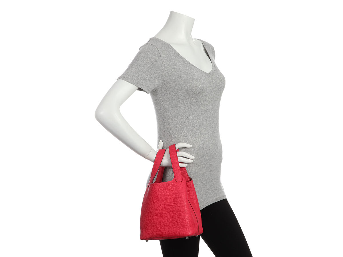 Hermès Rose Extrême Clémence Picotin Lock 18 - Image 10