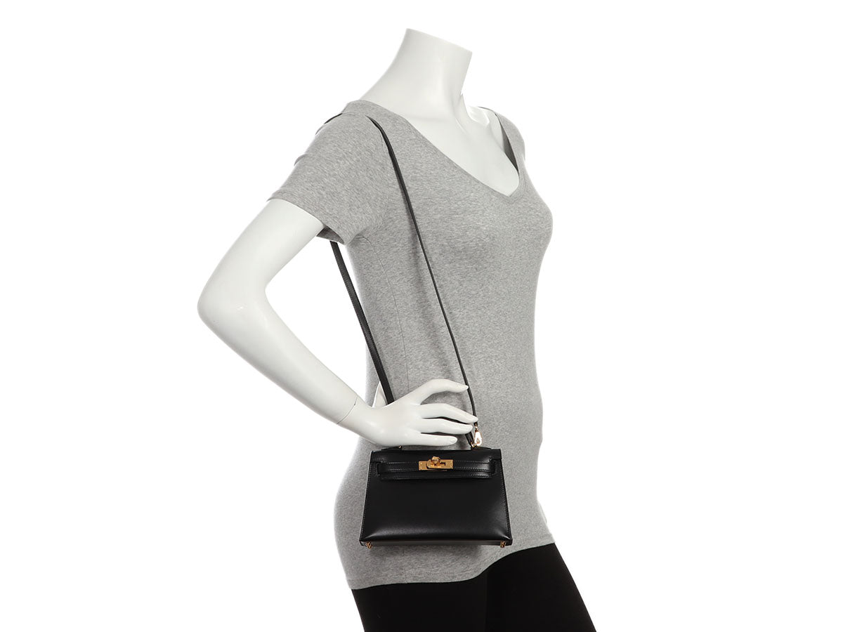 Hermès Mini Black Tadelakt Kelly 20 - Image 12