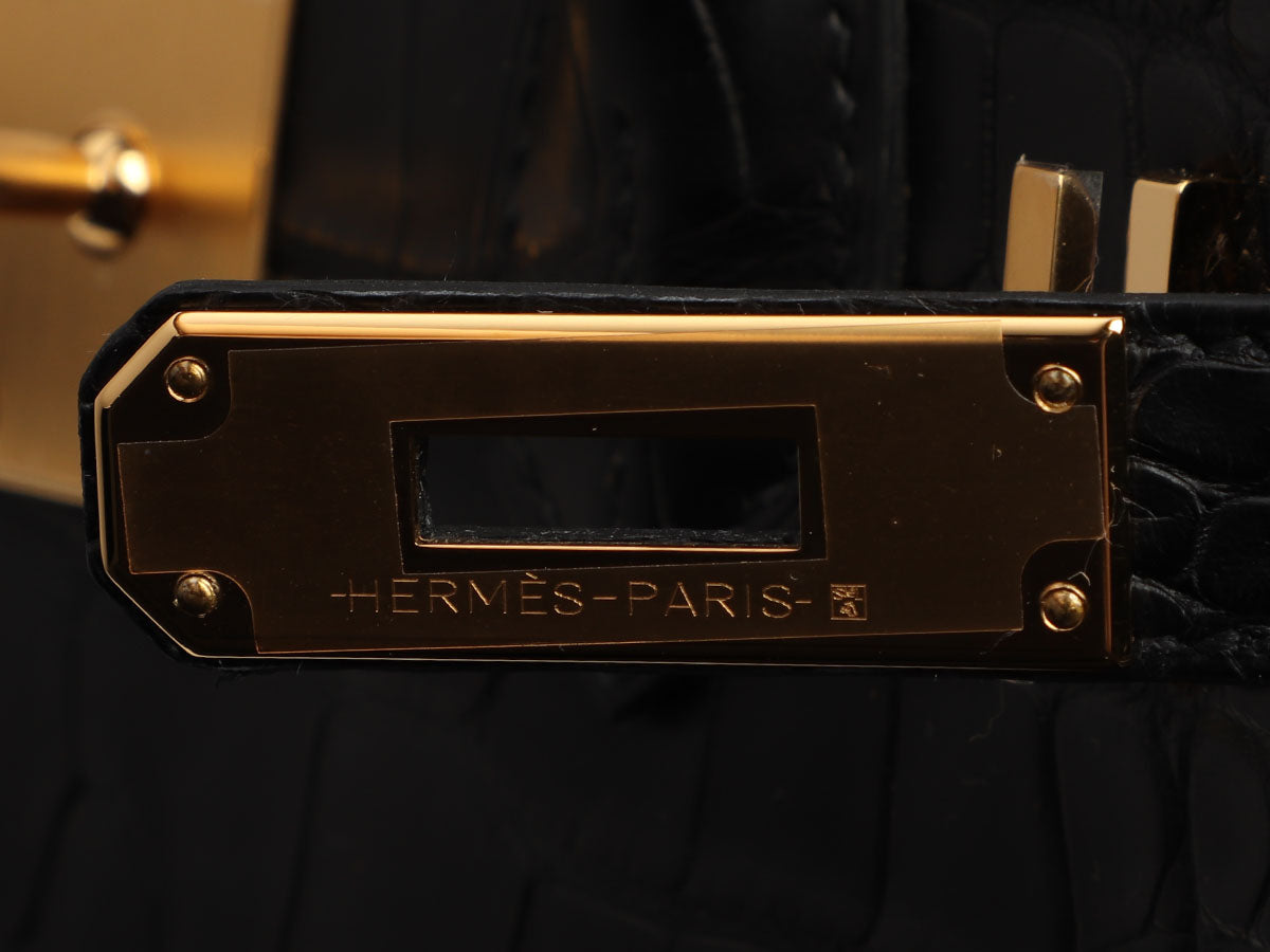 Hermès Black Matte Alligator Birkin 30 - Image 8
