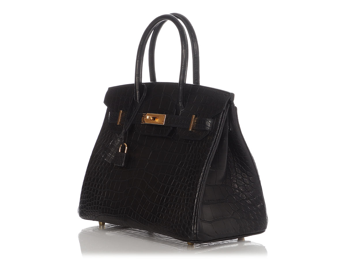 Hermès Black Matte Alligator Birkin 30 - Image 3