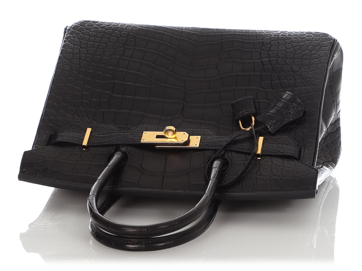 Hermès Black Matte Alligator Birkin 30 - Image 7