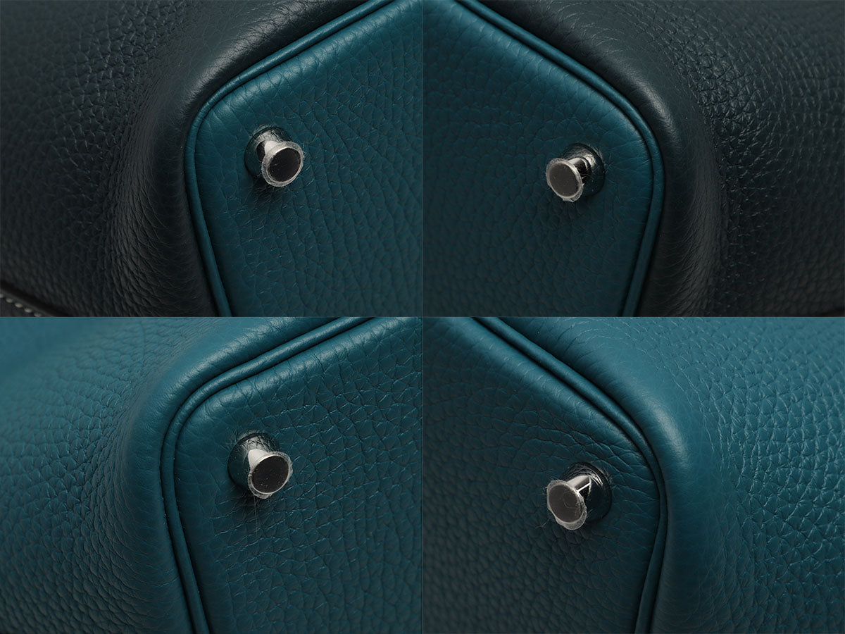 Hermès Vert Cyprès and Vert Bosphore Clémence Picotin Lock 18 - Image 7