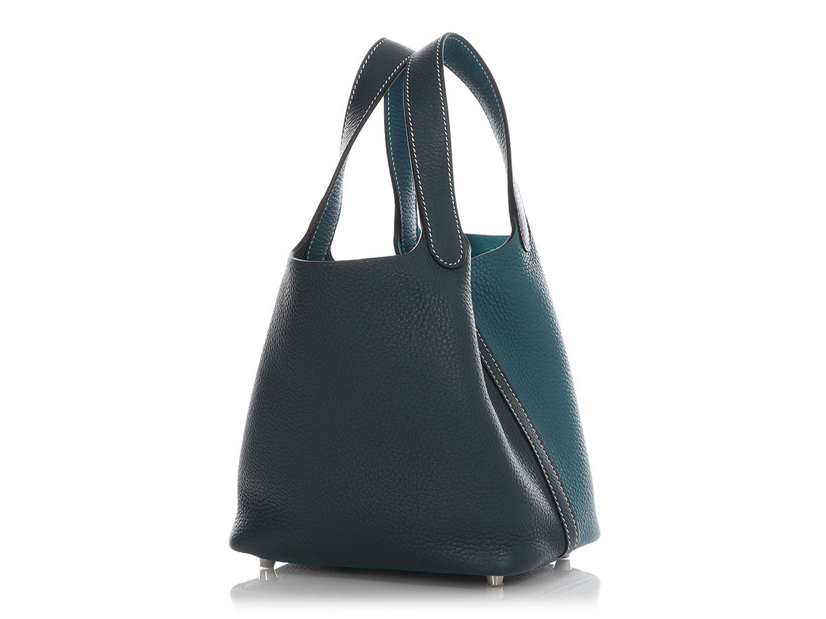 Hermès Vert Cyprès and Vert Bosphore Clémence Picotin Lock 18 - Image 2