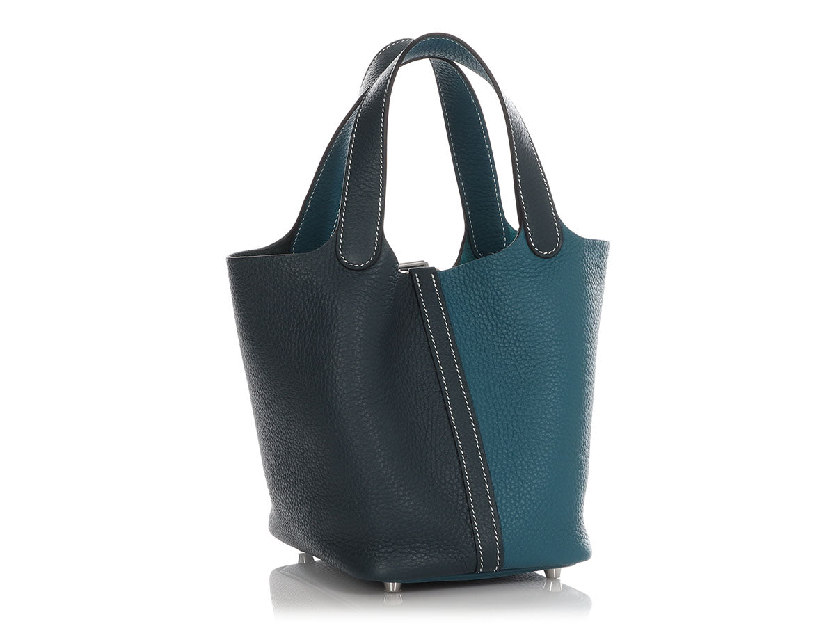 Hermès Vert Cyprès and Vert Bosphore Clémence Picotin Lock 18 - Image 3