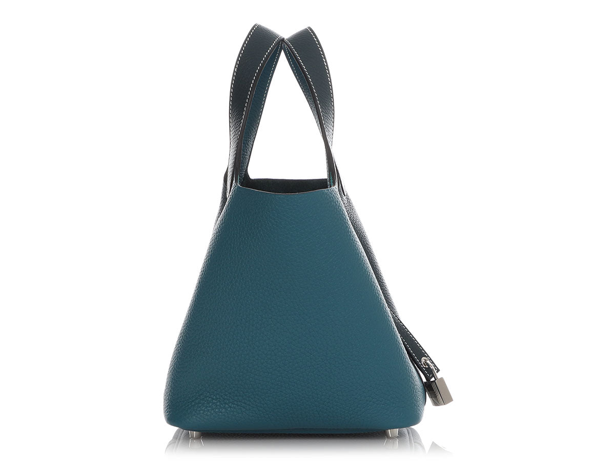 Hermès Vert Cyprès and Vert Bosphore Clémence Picotin Lock 18 - Image 4