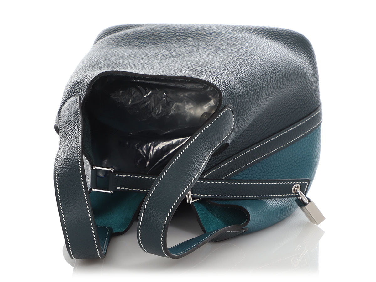 Hermès Vert Cyprès and Vert Bosphore Clémence Picotin Lock 18 - Image 6