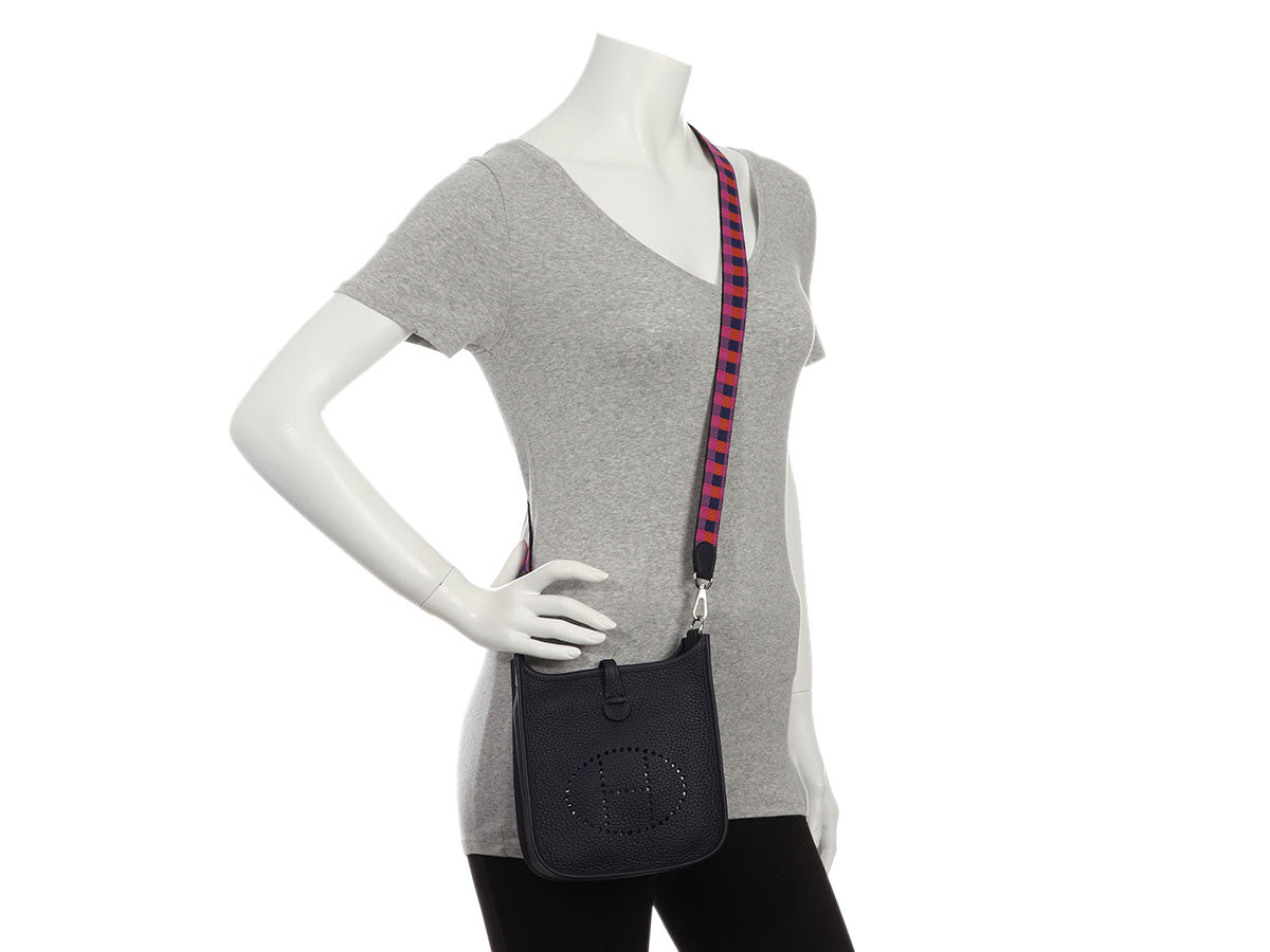 Hermès Bleu Nuit Clémence Quadrille Strap Evelyne TPM - Image 11