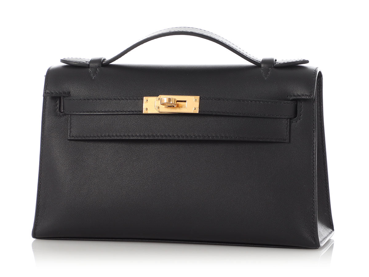 Hermès Black Swift Kelly Pochette - Image 2