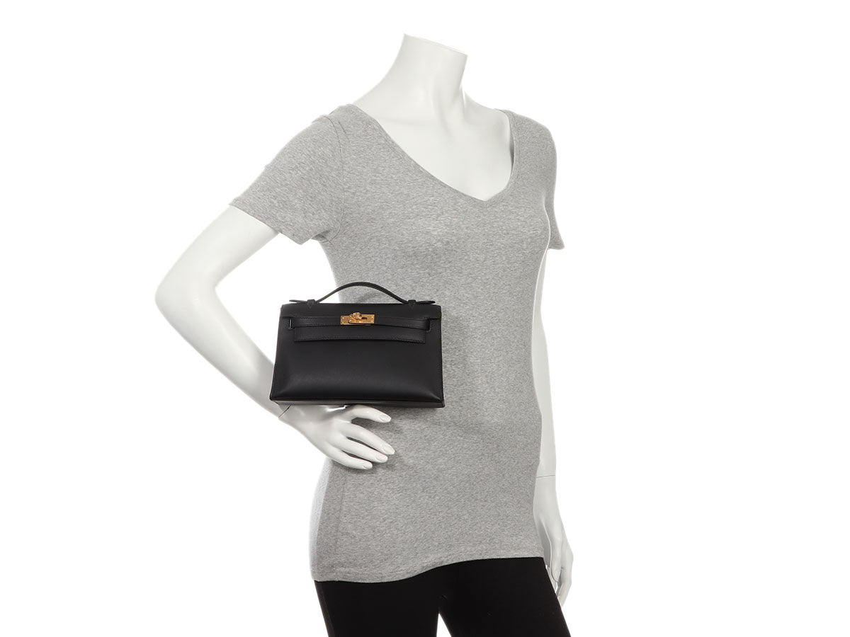 Hermès Black Swift Kelly Pochette - Image 11