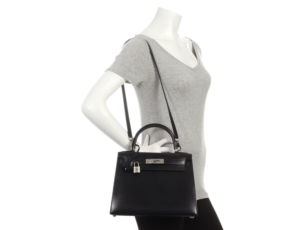 Hermès Black Box Calfskin Kelly 28 - Image 10