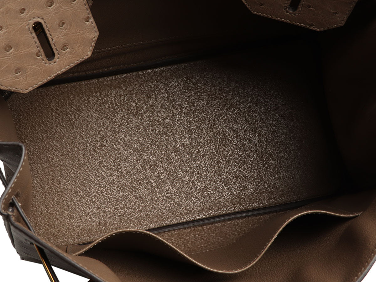 Hermès Gris Asphalte Ostrich Birkin 30 - Image 10