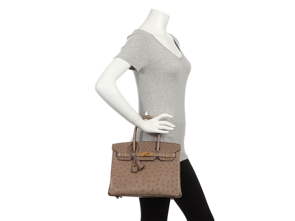 Hermès Gris Asphalte Ostrich Birkin 30 - Image 11