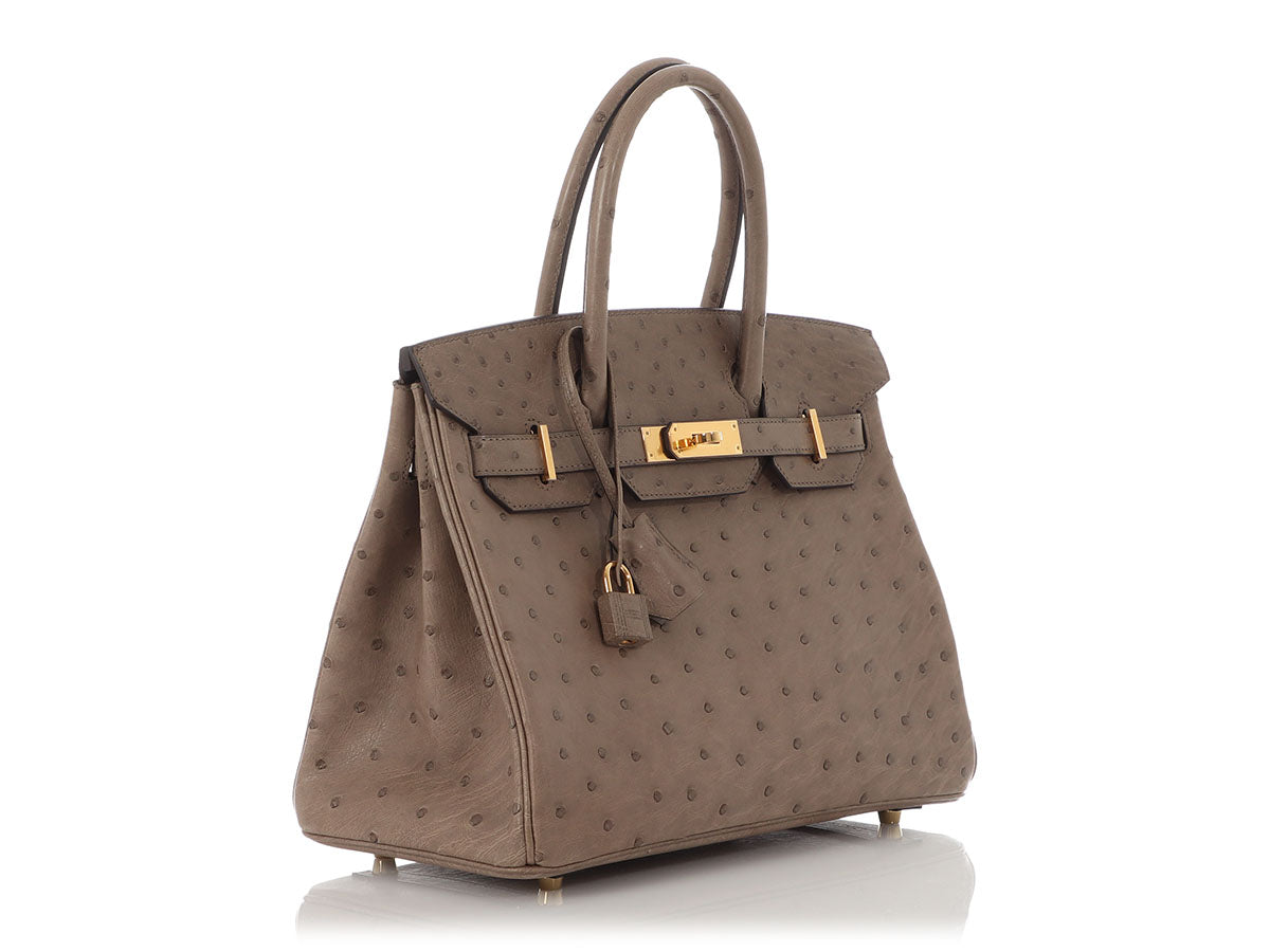 Hermès Gris Asphalte Ostrich Birkin 30 - Image 5