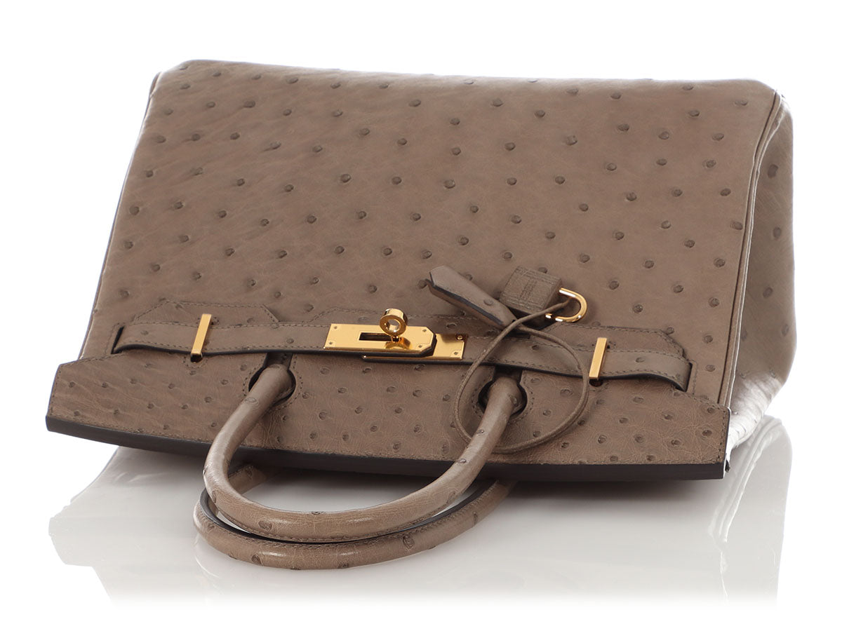 Hermès Gris Asphalte Ostrich Birkin 30 - Image 7