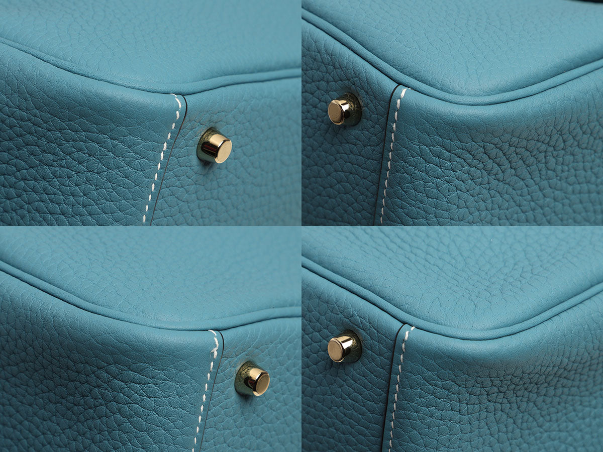 Hermès Mini New Blue Jean Clémence Lindy 20 - Image 9