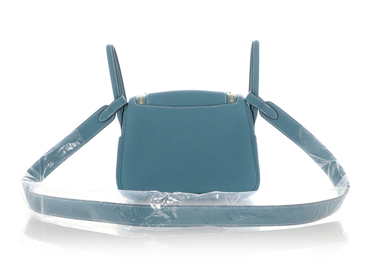 Hermès Mini New Blue Jean Clémence Lindy 20 - Image 4