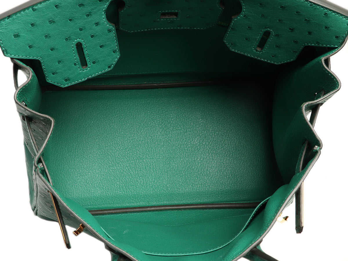 Hermès Vert Vertigo Ostrich Birkin 30 - Image 9