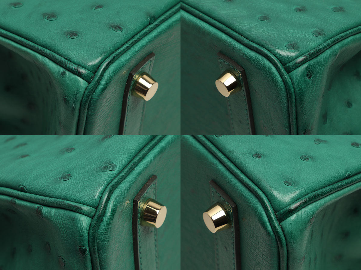 Hermès Vert Vertigo Ostrich Birkin 30 - Image 11