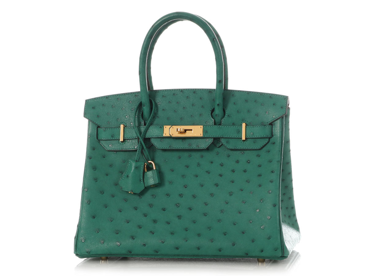 Hermès Vert Vertigo Ostrich Birkin 30 - Image 3