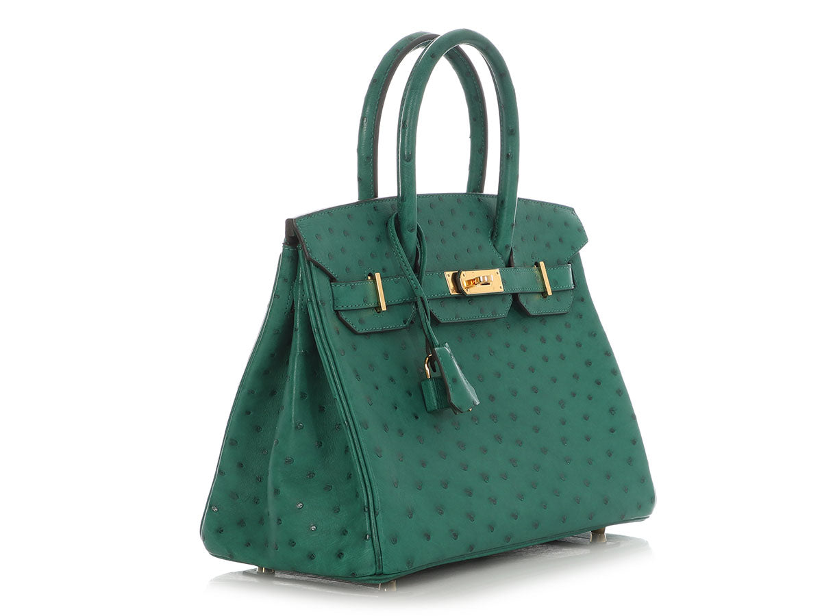 Hermès Vert Vertigo Ostrich Birkin 30 - Image 6