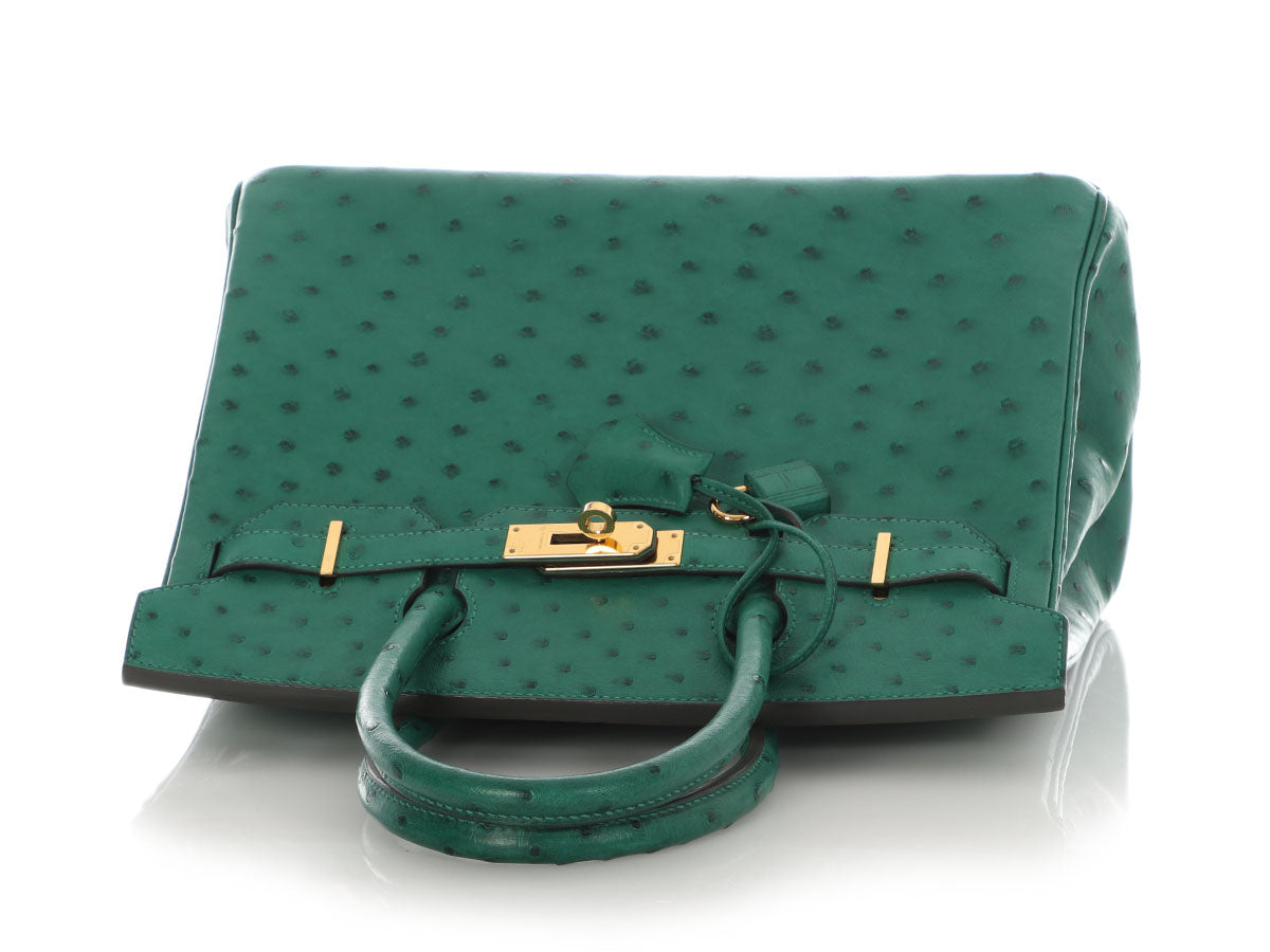 Hermès Vert Vertigo Ostrich Birkin 30 - Image 8