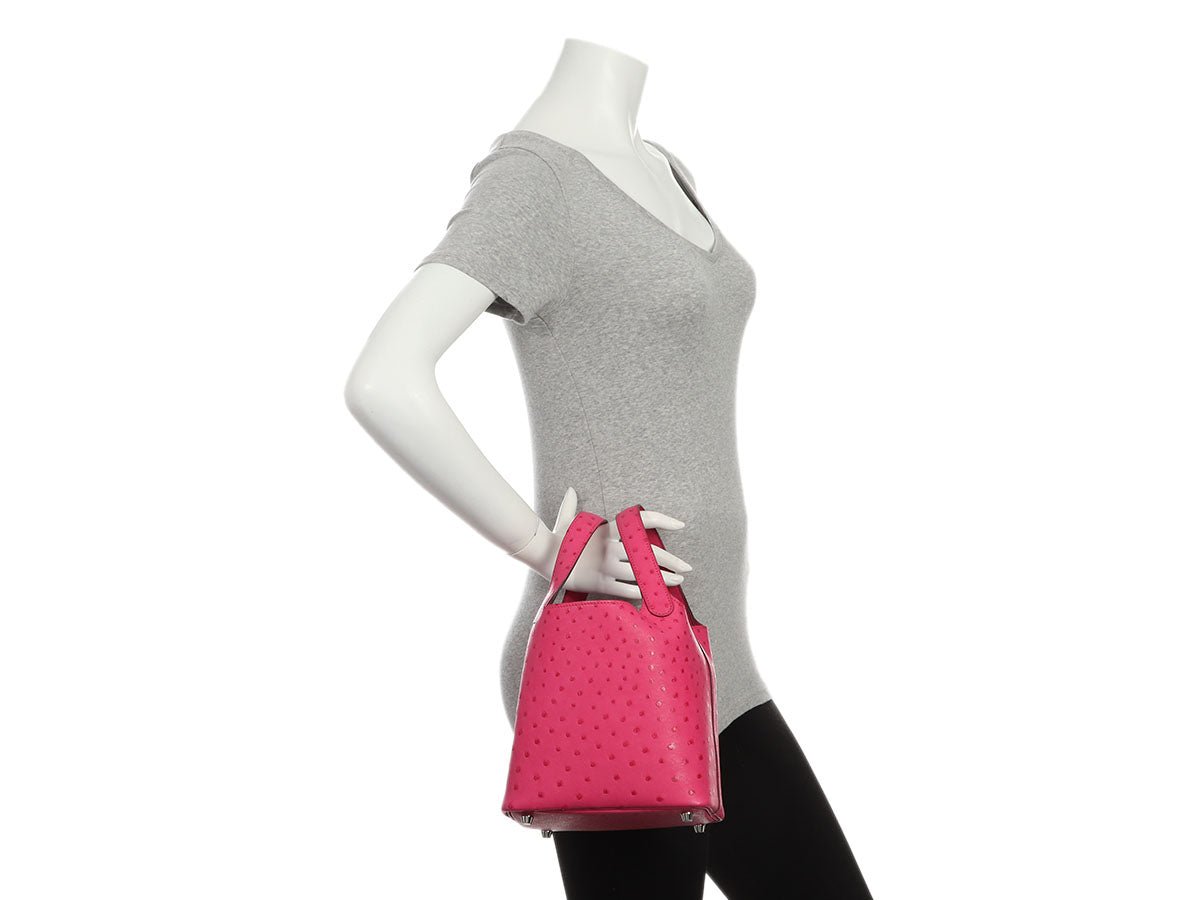 Hermès Rose Pourpre Ostrich Picotin Lock 18 - Image 10