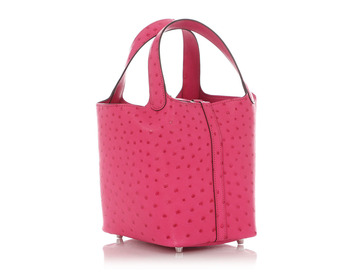 Hermès Rose Pourpre Ostrich Picotin Lock 18 - Image 3