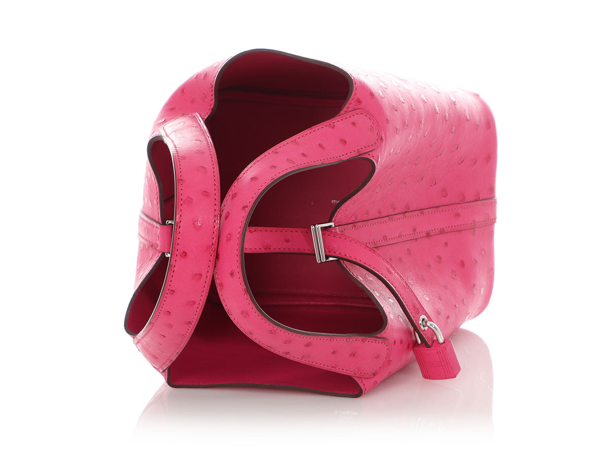 Hermès Rose Pourpre Ostrich Picotin Lock 18 - Image 7