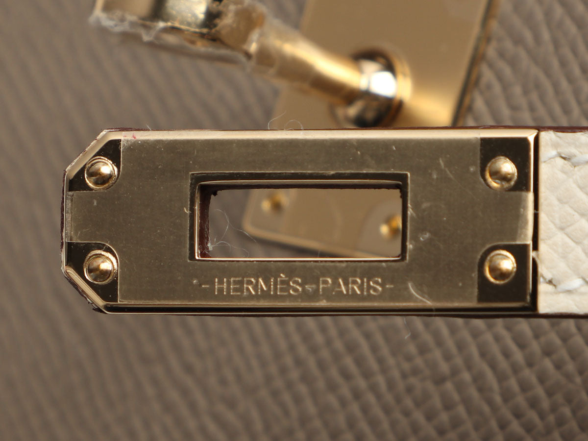 Hermès Mini SO Gris Asphalte and Craie Epsom Kelly 20 - Image 10