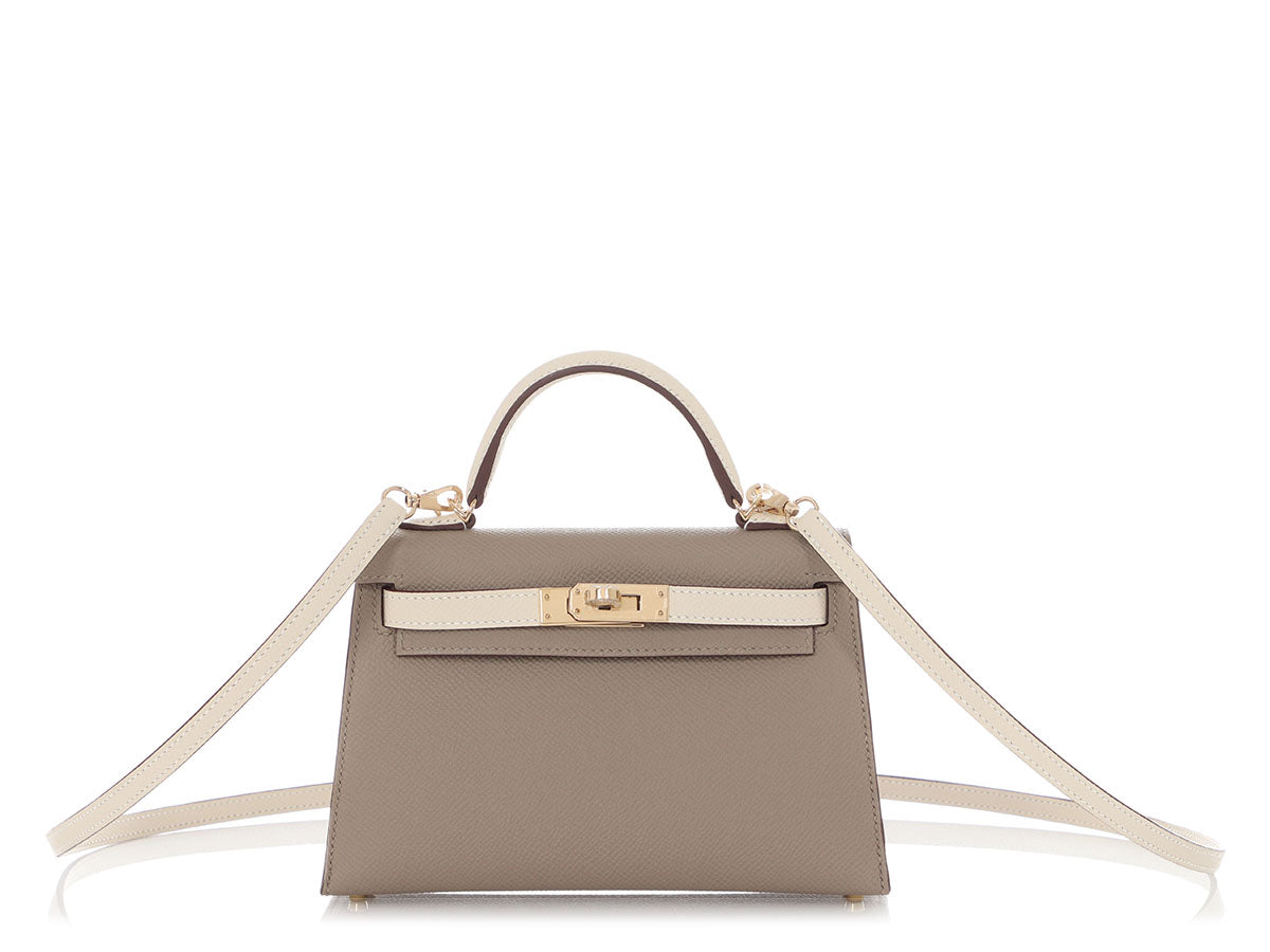 Hermès Mini SO Gris Asphalte and Craie Epsom Kelly 20 - Image 2