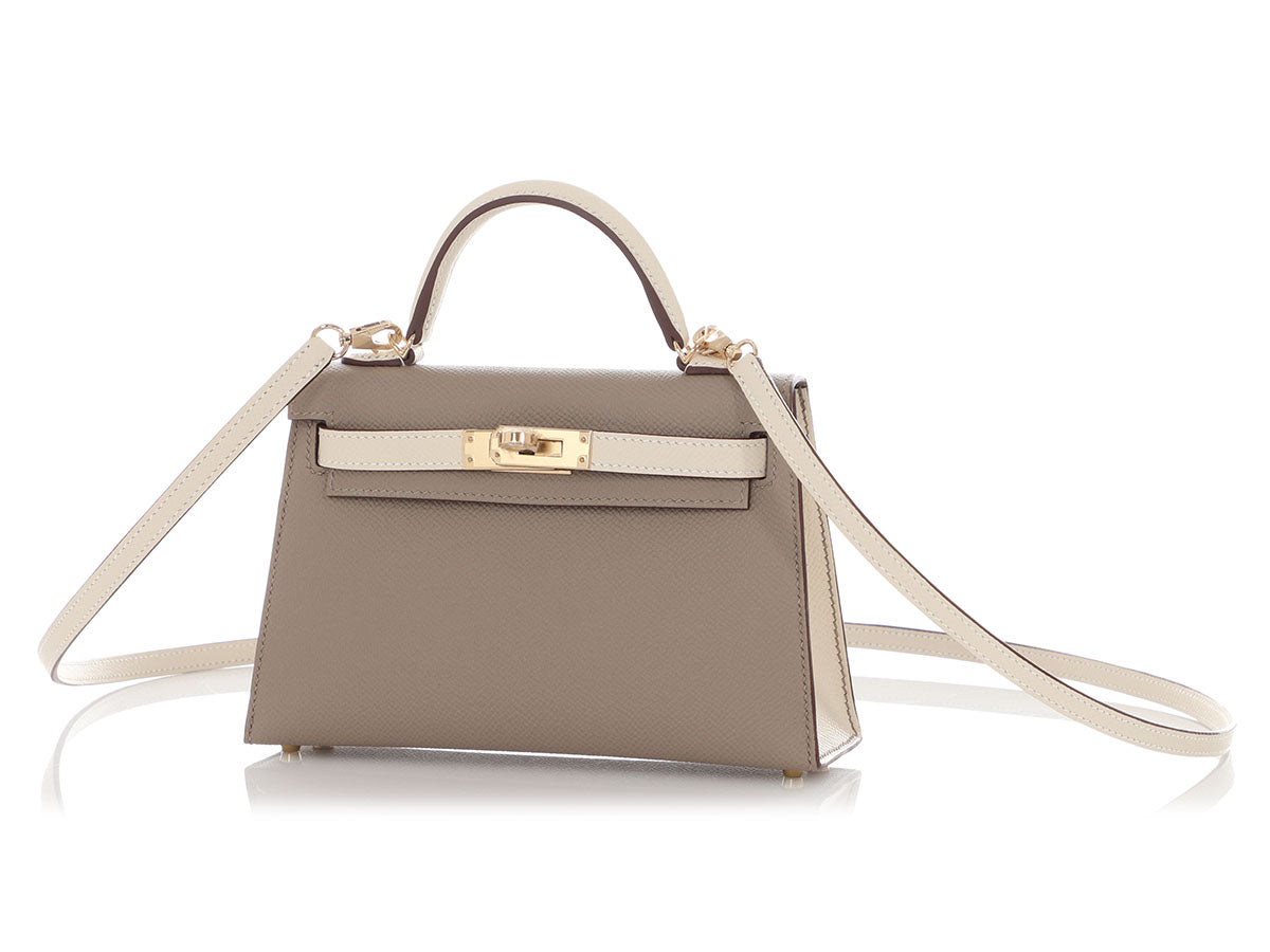 Hermès Mini SO Gris Asphalte and Craie Epsom Kelly 20 - Image 3
