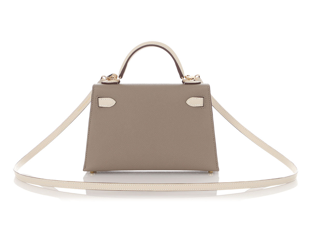 Hermès Mini SO Gris Asphalte and Craie Epsom Kelly 20 - Image 5