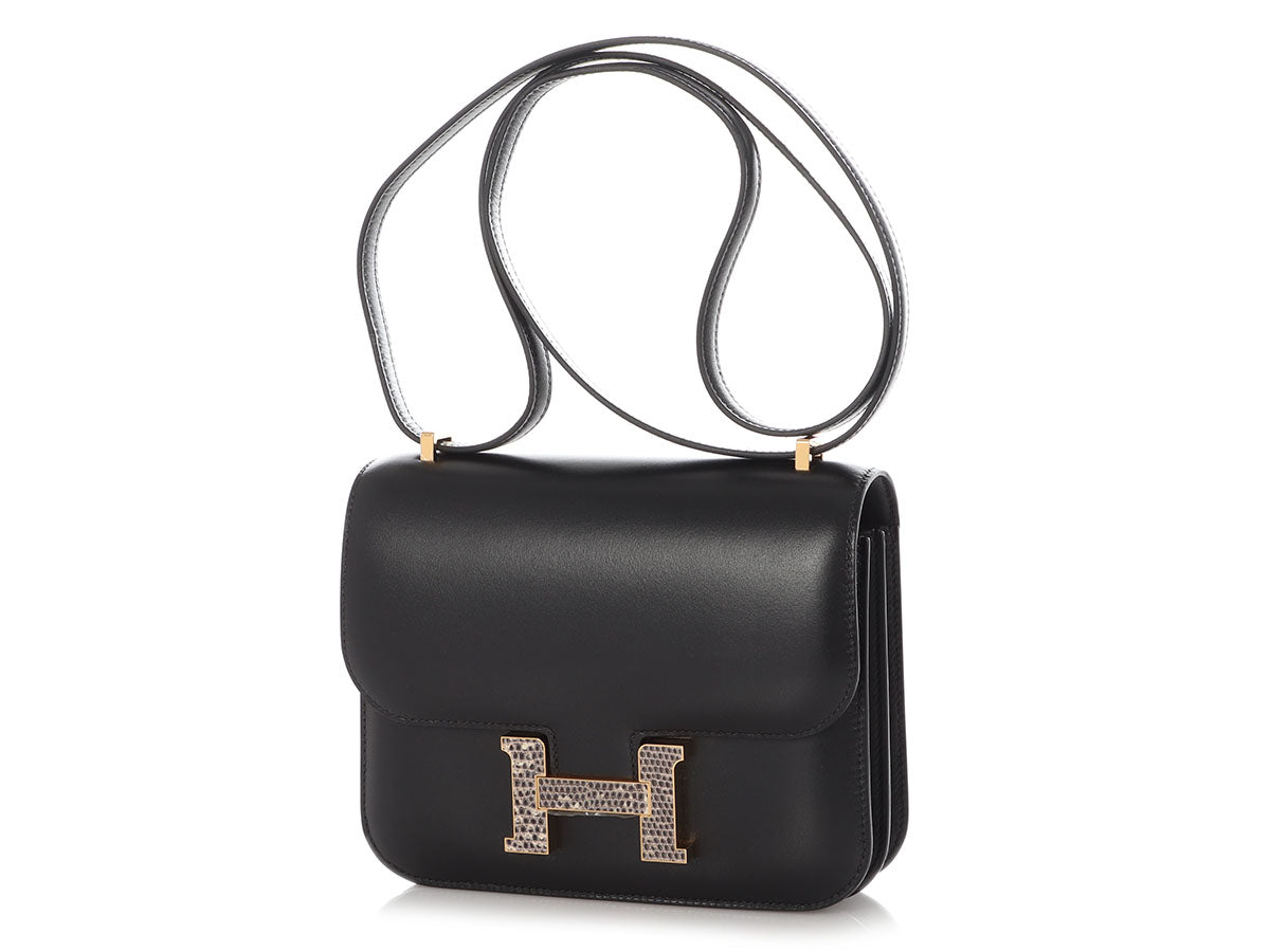 Hermès Black Tadelakt and Ombre Lizard Constance Mirror 18 - Image 2