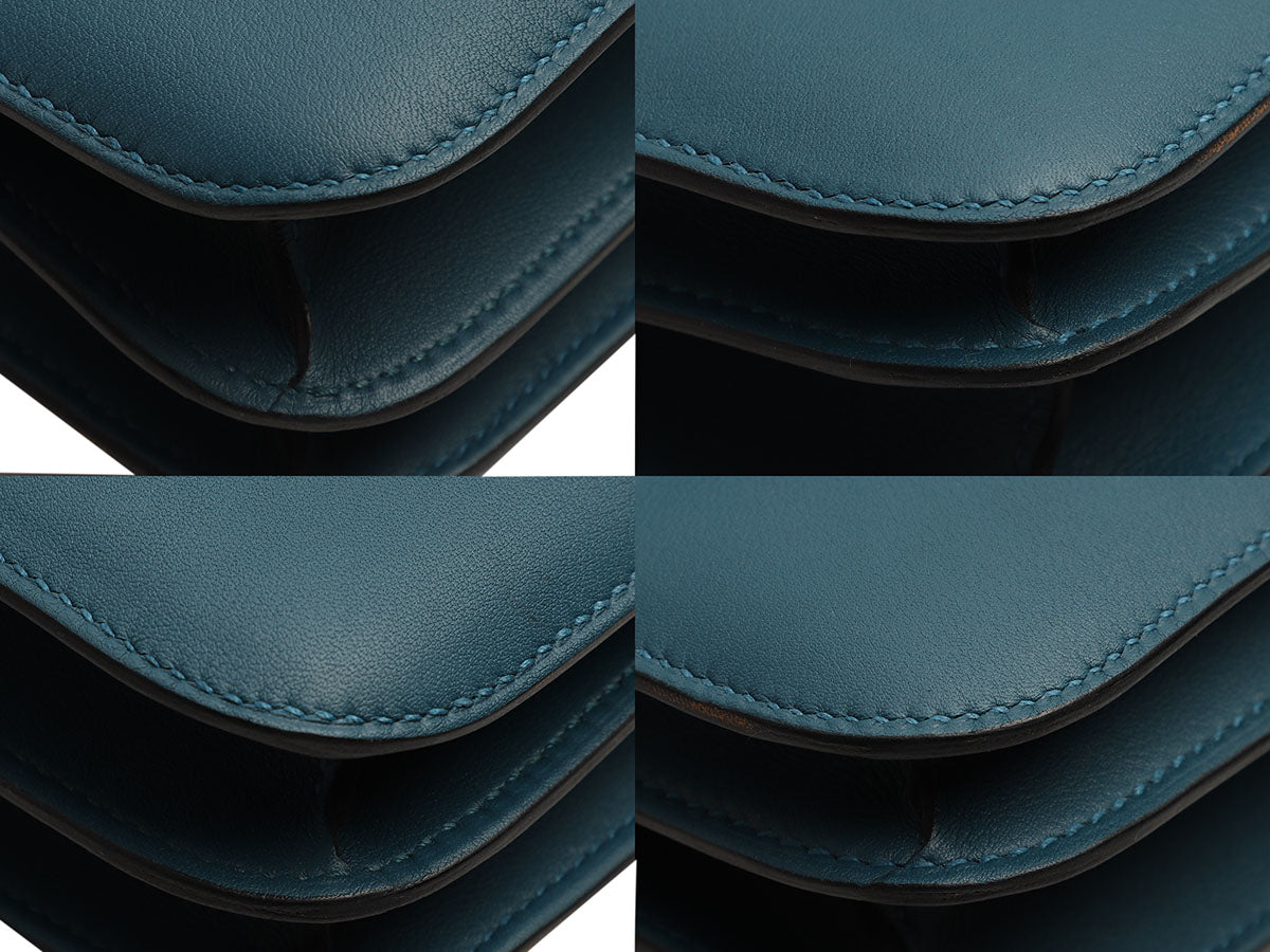 Hermès Bleu Colvert and Bleu Lin Swift Constance Verso 18 - Image 9