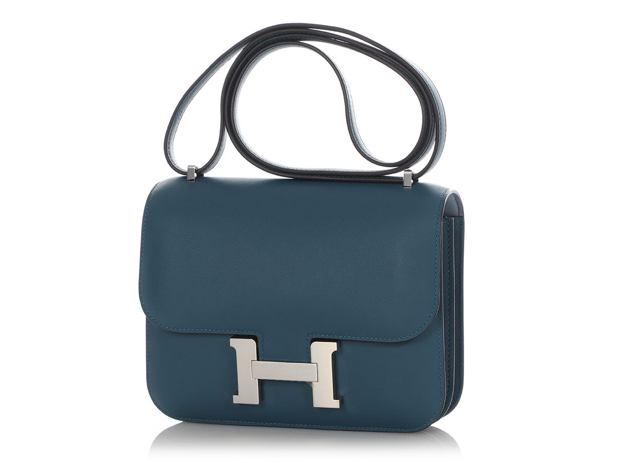 Hermès Bleu Colvert and Bleu Lin Swift Constance Verso 18 - Image 2