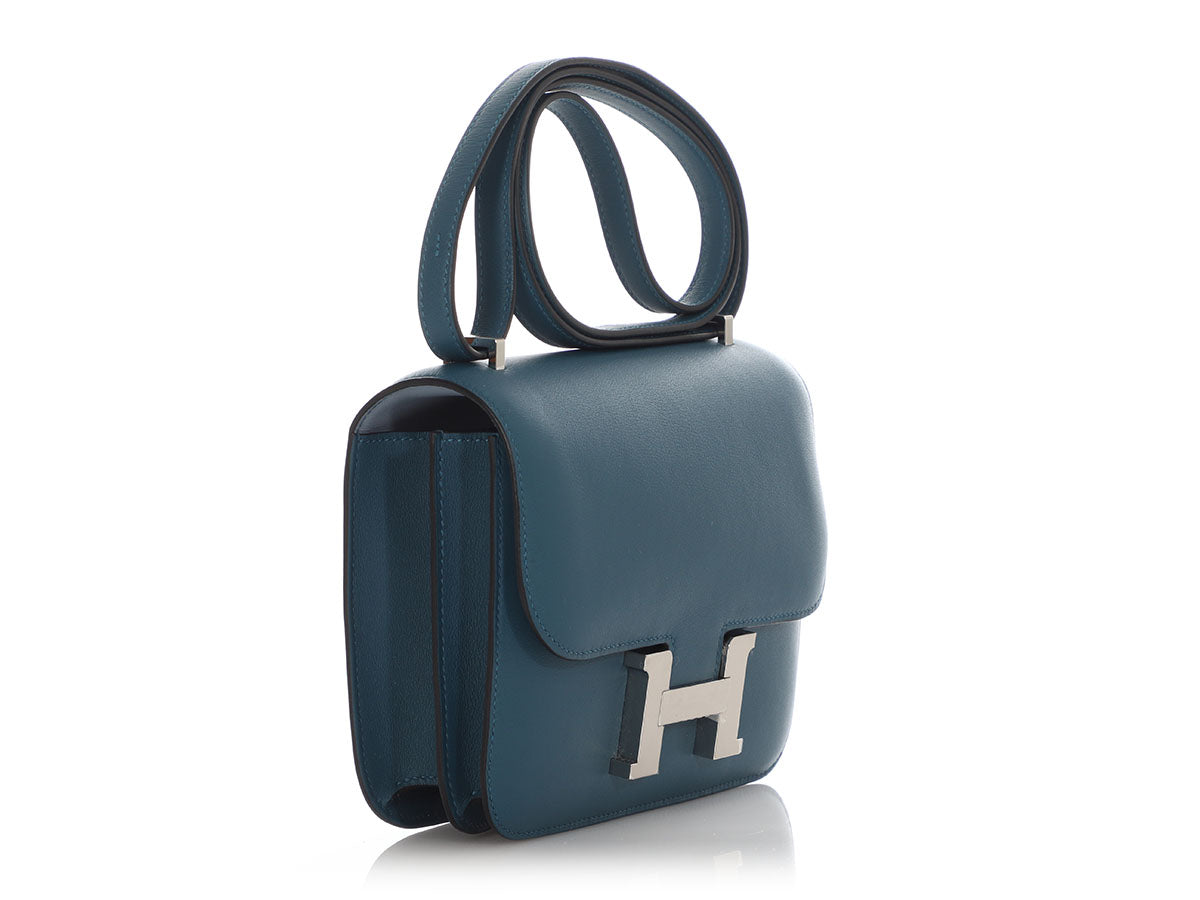 Hermès Bleu Colvert and Bleu Lin Swift Constance Verso 18 - Image 5