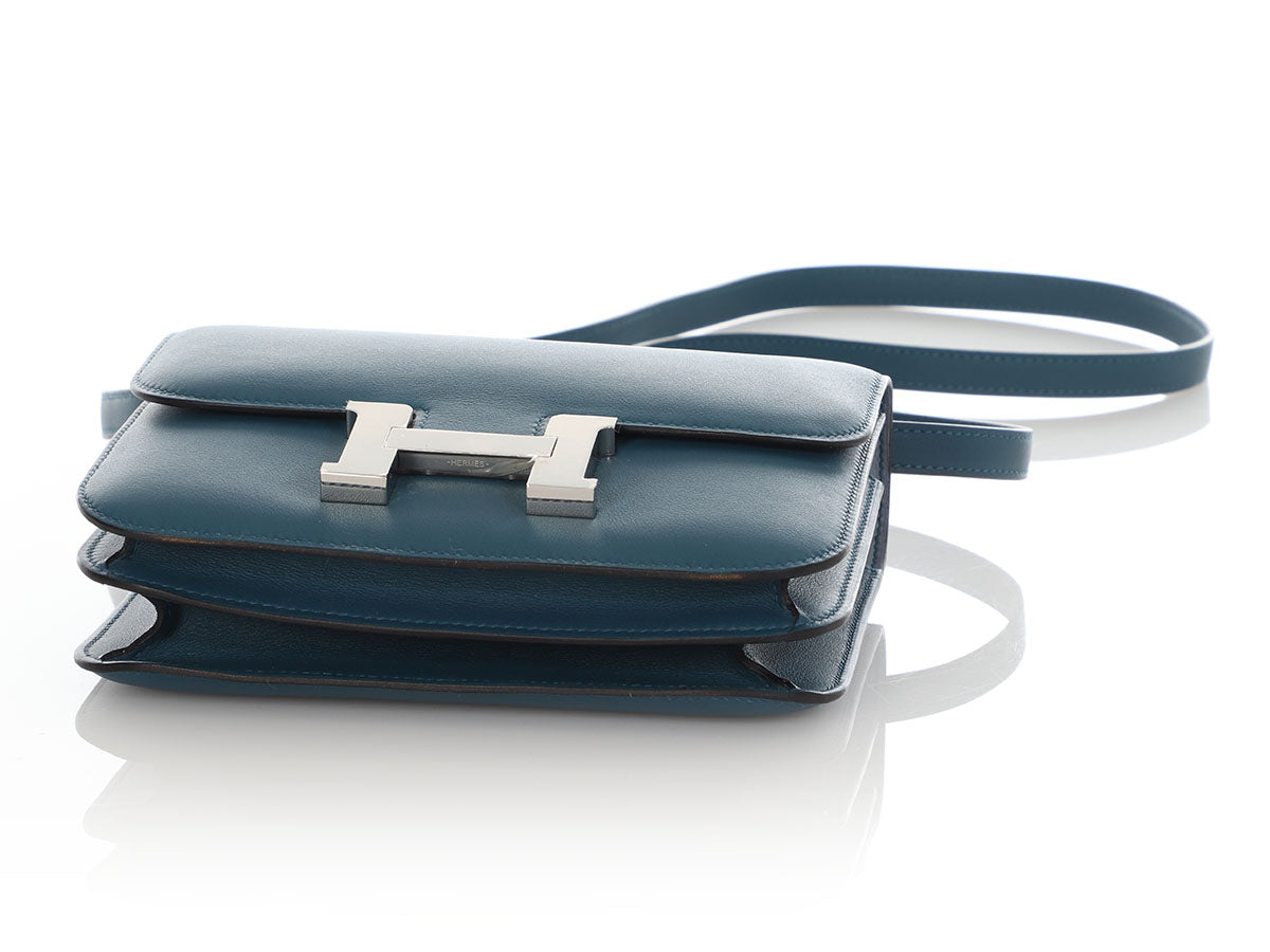 Hermès Bleu Colvert and Bleu Lin Swift Constance Verso 18 - Image 6