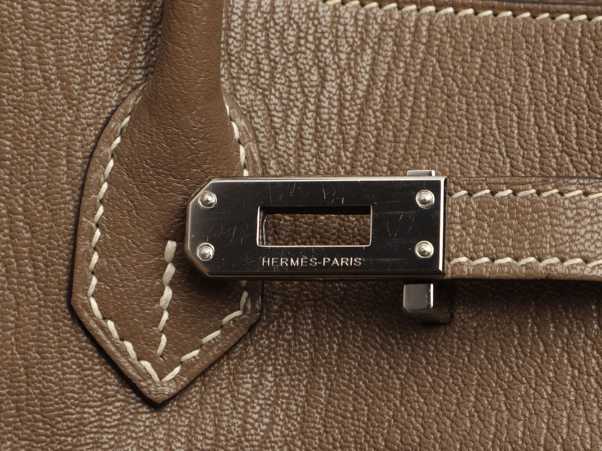 Hermès Etoupe Chèvre Mysore Birkin 25 - Image 9