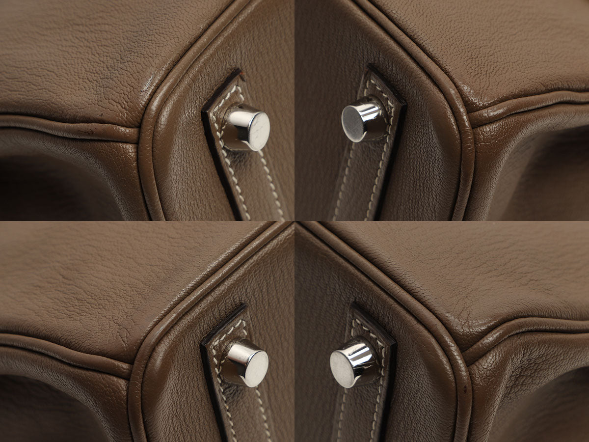 Hermès Etoupe Chèvre Mysore Birkin 25 - Image 10