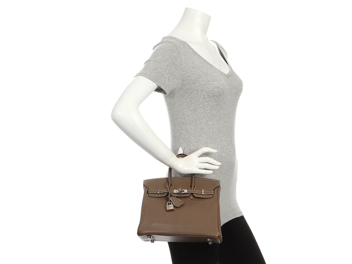 Hermès Etoupe Chèvre Mysore Birkin 25 - Image 11