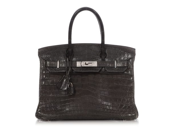 Hermès Black Matte Niloticus Crocodile Birkin 30