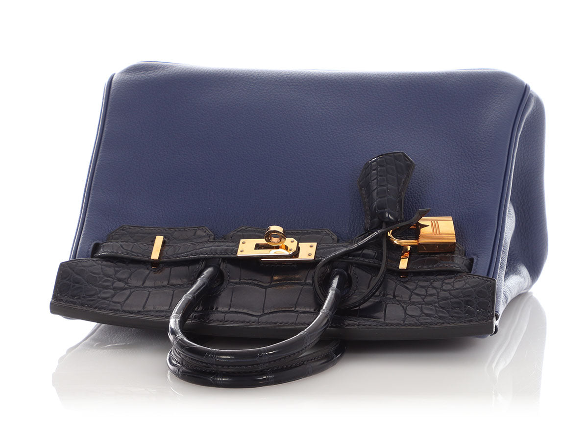 Hermès Bleu Saphir and Bleu Marine Birkin Touch 25 - Image 8