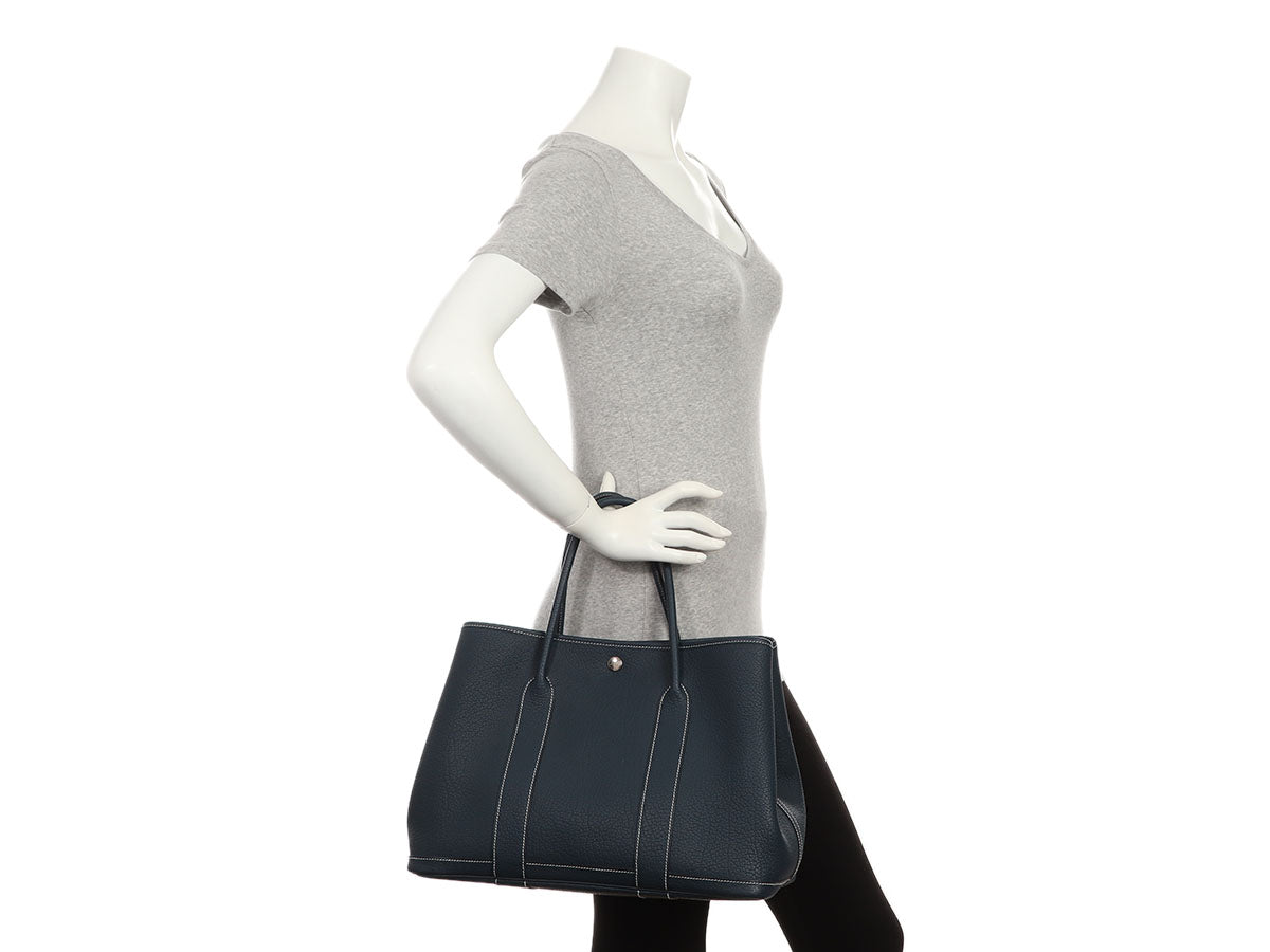 Hermès Bleu de Prusse Negonda Garden Party 36 Tissage Twill Quadrige - Image 10