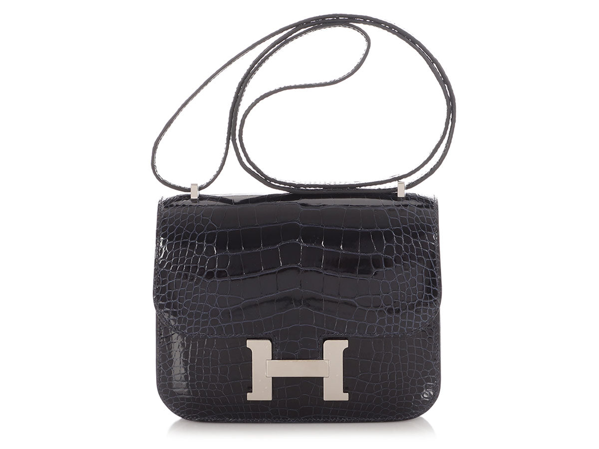 Hermès Bleu Marine Shiny Alligator Constance 18 - Image 2